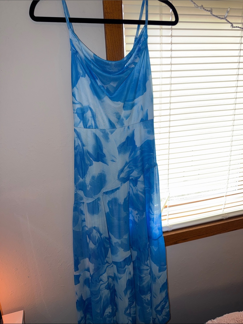 Blue Floral Cowl-Neck Maxi Dress - Women